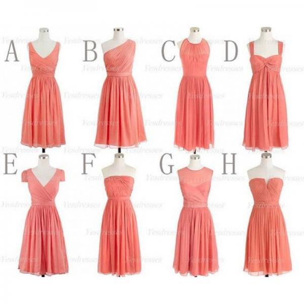 Coral Chiffon Dress